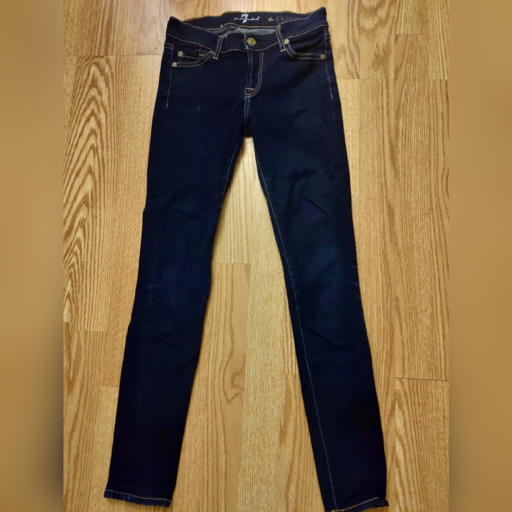 7 For All Mankind Brand Dark Wash Skinny Jeans